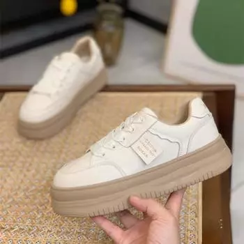 Thick Soled Board Shoes Women s Spring Autumn Versatile Breathable Small White Shoes Elevated Sports Leisure Shoe Women Sneakers 35