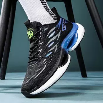 Thick Soled Casual Sports Shoes for Men in Spring 2024, New Height Increasing Trend, Soft Soled Mesh Running Shoes 36 чёрный