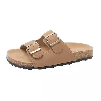 Thick-soled casual summer new belt buckle beach cool slippers round head versatile women s shoes 36