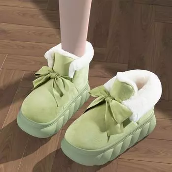 Thick Soled Cotton Slippers Women In Autumn and Winter, New Style Home Plush Indoor Cotton Shoes Snow Boots Women Boots 36-37 коричневый