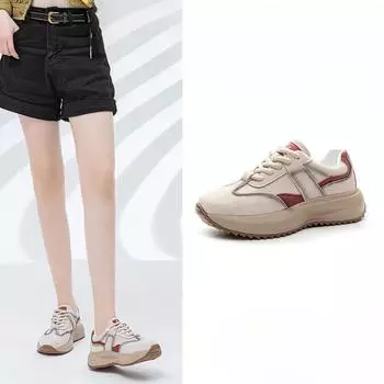 Thick-soled Dad Shoes Retro and Versatile Casual Shoes Soft-soled Sports Shoes Women s Shoes 35