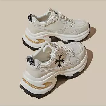 Thick-soled Dad Shoes Women s Fashion Versatile and Breathable Running Shoes Soft-soled Casual Sports Shoes 35