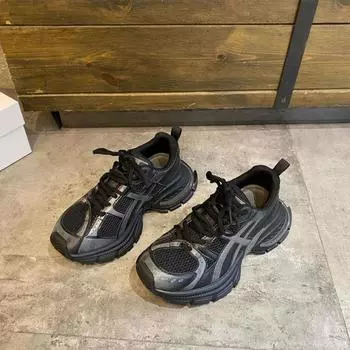 Thick-soled dad shoes women s spring new models show feet small leather mesh breathable height increase sports and leisure shoes 35