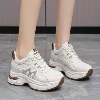 Thick-soled dad shoes women s spring and autumn 2025 new small soft-soled versatile inner height-increasing breathable sports and leisure shoes 35