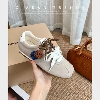 thick-soled dopamine German training shoes ballet casual sports shoes women s shoes new spring and summer white shoes 40