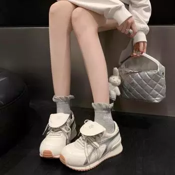 Thick-soled flip-top German training shoes women s 2025 new fashion versatile height increase display comfortable and lightweight casual sports shoes 35