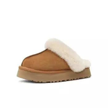 Thick-soled fluffy slippers wear new winter warm bag head half-drag cotton shoes, fur integrated snow boots 35