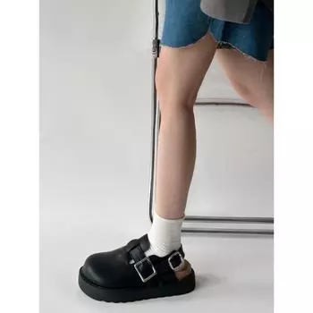 thick-soled half-slippers for women s summer wear, high-end bag head, new ugly and cute thick-soled Boken sandals for women 35