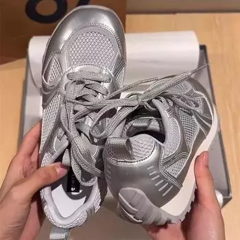 Thick-soled heightened mesh breathable dad shoes women s new lightweight sports shoes women s casual running shoes 35