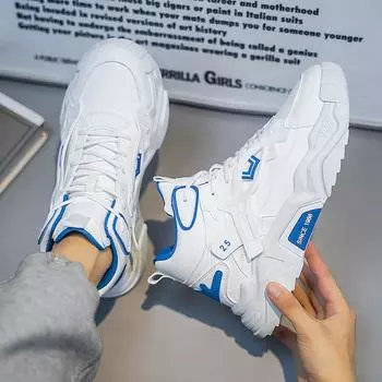 Thick-soled heightening bread shoes New youth casual skateboard shoes High-top trendy sports men s shoes trendy shoes 39