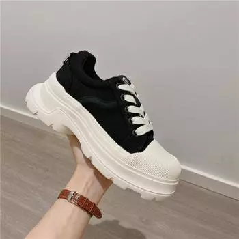 Thick-soled heightening canvas shoes women s spring and autumn new fashion single shoes lace-up sports and leisure dad shoes 35