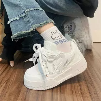 Thick-soled heightening casual little white shoes women s autumn new niche original versatile dopamine breadboard shoes 35