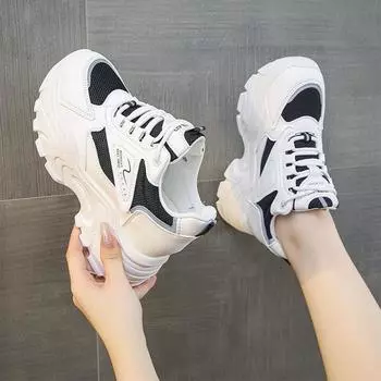 Thick-soled heightening dad shoes children s models 2025 new spring and autumn popular little white shoes versatile casual sports shoes 35