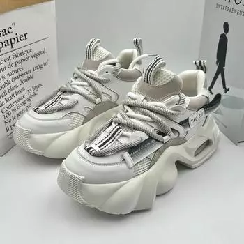 Thick-soled heightening dad shoes men s trend summer mesh breathable shoes lightweight running shoes men s casual sports shoes 38