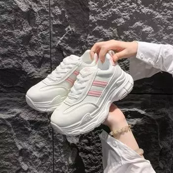Thick-soled heightening dad shoes women s autumn new student casual sports shoes fashionable versatile little white shoes women 35