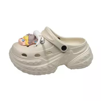 Thick-soled heightening hole shoes women s models 2025 summer new models popular stepping on shit bag head slippers women s shoes 35