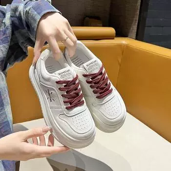Thick-soled heightening real soft leather little white shoes women s 2024 autumn new Korean version versatile light casual sports shoes 35