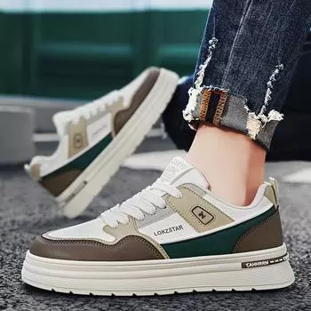 Thick-soled heightening shoes men s shoes spring and autumn new trendy students flat bottom low-top sports and leisure board shoes men s trendy shoes 39