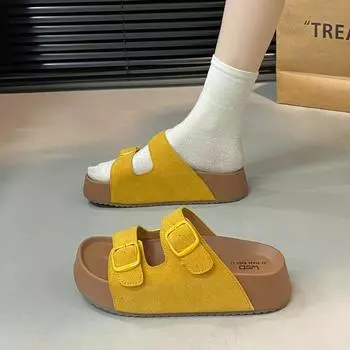 Thick-soled heightening slippers women s summer outer wear spring new sandals small non-slip beach cool slippers 35