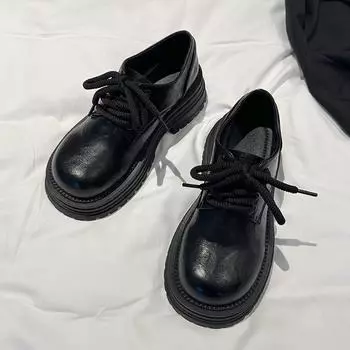 Thick-soled heightening small loafers women s 2025 fashionable new brown single shoes cute retro small leather shoes women 35