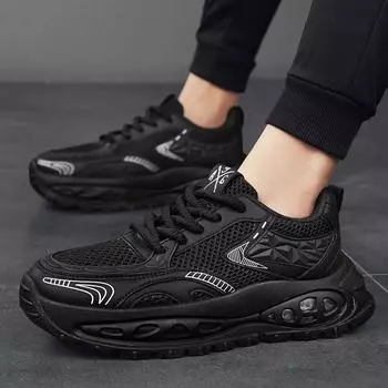 Thick-soled heightening sports shoes men s spring and summer new breathable mesh men s shoes youth casual shoes trendy dad shoes 39