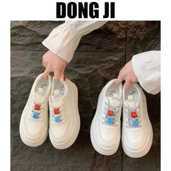 Thick-soled heightening versatile little white shoes women s 2025 new models are popular this year, Internet celebrities are popular, light and no 35 серебряный