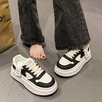 Thick-soled high-white shoes women s winter 2024 new niche sports shoes versatile board shoes design shoes 35 бордовый