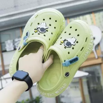 Thick-soled hole shoes 2025 summer new non-slip two wear casual beach shoes wear bag head cool slippers 39