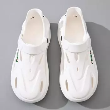 Thick-soled hole shoes men s summer wear non-slip eva beach wading shoes creek shoes bag head sandals 40-41 белый