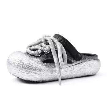 Thick-soled hole shoes women wear non-smelly feet DIY non-slip bag head drag EVA wear-resistant fashionable breathable beach cool slippers 36-37