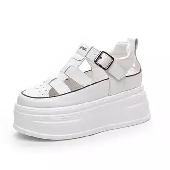 Thick-soled hollow sandals women s summer new trend versatile pig cage shoes muffin bottom casual women s shoes 35