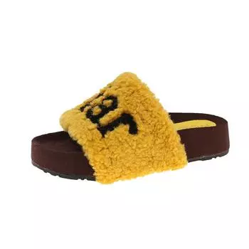 thick-soled letter Mao Mao slippers women s 2025 autumn and winter new Korean version soft-soled Mao slippers home comfort cotton drag women s shoes 35