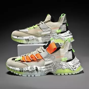 Thick-soled Lightweight Mesh Breathable Male Shoe 2025 Autumn New Mens Casual Shoes Fashionable Comfortable Outdoor Man Sneakers 39 бежевый