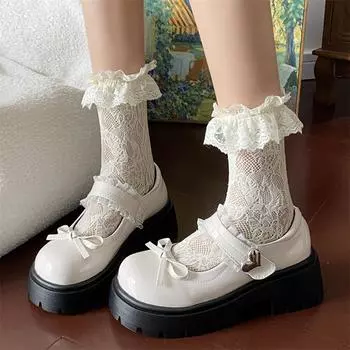 Thick soled Loafers Women 2024 new British style Lolita shoes cute bow Mary Jane shoes girls College style retro JK single shoes 35