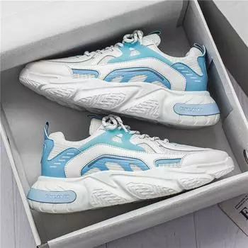 Thick-soled Outdoor Comfortable Men Sports Shoes 2024 Spring New Men s Casual Shoes Fashion Breathable Non-slip Running Shoes 44 39 бежевый