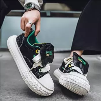 Thick soled Outsole Mens Shoes 2024 Autumn New Man Casual Shoe Fashion Comfortable Wear-resistant Sports Men s Sneakers Board 44 39 белый