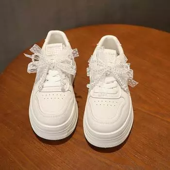 thick-soled pearl leather little white shoes women s breathable mesh heightening women s shoes 2025 summer new muffin shoes casual board shoes 35