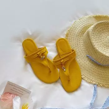 ~ Thick-soled retro pinch-on flip-flops new summer fashion casual sandals 35