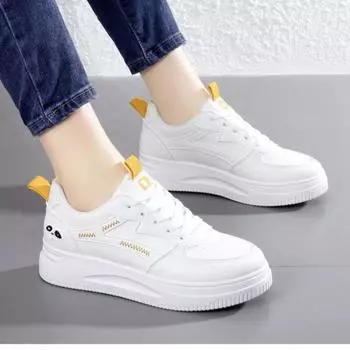 Thick-soled simple little white shoes women s new autumn lace-up casual shoes student lightweight board shoes 35