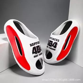 Thick-soled slippers men s summer wear non-slip new sports beach sandals can be 36-37 белый