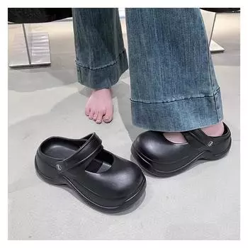 Thick soled slippers women s home flat shoes women s home summer sandals casual beach fashion and trendy shoes indoor 36-37
