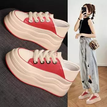 Thick soled small white shoes women s leather inside increase women s shoes autumn everything 2024 new tide platform shoes 36