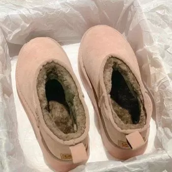 Thick-soled snow boots women 2024 winter new thickened winter waterproof cotton shoes warm velvet thickened cold-proof cotton boots 35