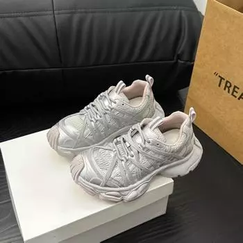 thick-soled straps mesh dad shoes women s spring new fashionable versatile height-increasing couple casual shoes 35 розовый