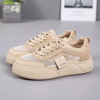Thick-soled thin little white shoes women s summer new mesh breathable soft-soled sports shoes student casual board shoes tide 35