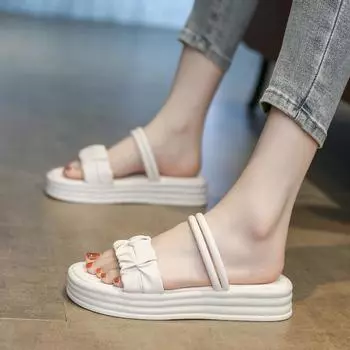 thick-soled two-wearing sandals women s new summer cool slippers with skirt beach shoes 35