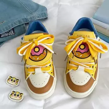 Thick-soled versatile bread shoes spring Guochao original niche student sports and leisure board shoes tide 35