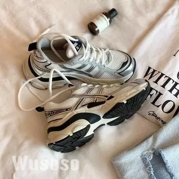 Thick-soled versatile niche dad shoes women s 2025 new breathable casual sports shoes heightening women s shoes 35