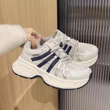 Thick-soled versatile women s spring new wear breathable, lightweight and non-slip casual sports shoes 35