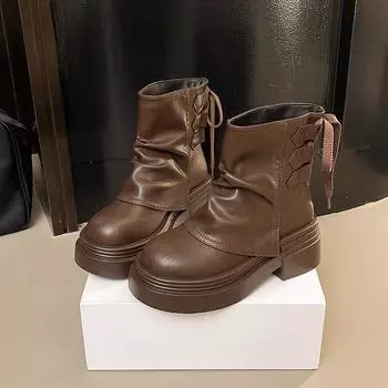 Thick-soled Western Jeans Tube Boots Women s Pile Martin Boots Thin Breathable Summer and Autumn New Short Boots 35